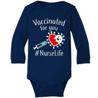 Vaccinated For You #NurseLife Baby Long Sleeve Bodysuit