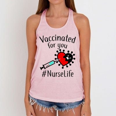 Vaccinated For You #NurseLife Women's Knotted Racerback Tank