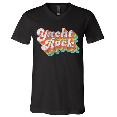 Vintage Fade Yacht Rock Party Boat Drinking V-Neck T-Shirt