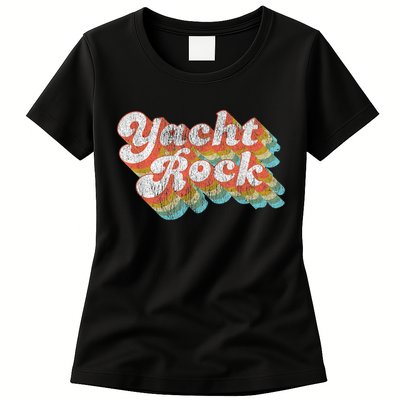 Vintage Fade Yacht Rock Party Boat Drinking Womens T-Shirt