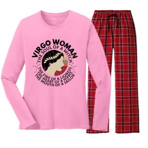 Virgo Funny Zodiac Sign Graphic Gift Women's Long Sleeve Flannel Pajama Set 