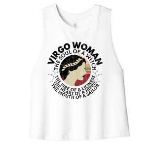 Virgo Funny Zodiac Sign Graphic Gift Women's Racerback Cropped Tank