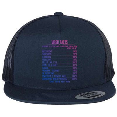 Virgo Facts Zodiac Birthday Funny Zodiac Sign Horoscope Great Gift Flat Bill Trucker Hat