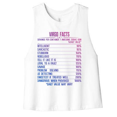 Virgo Facts Zodiac Birthday Funny Zodiac Sign Horoscope Great Gift Women's Racerback Cropped Tank