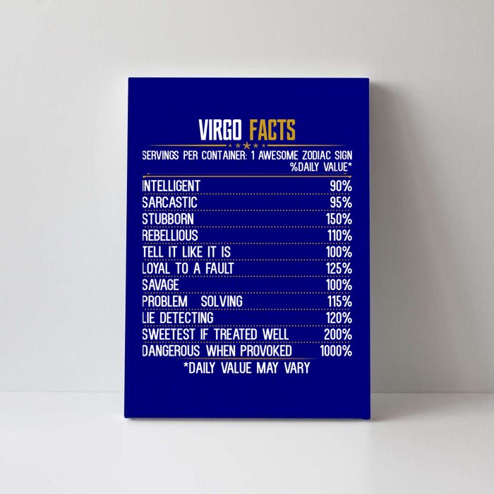 Virgo Facts Zodiac Birthday Funny Zodiac Sign Horoscope Gift Canvas