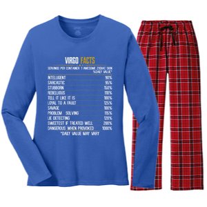 Virgo Facts Zodiac Birthday Funny Zodiac Sign Horoscope Gift Women's Long Sleeve Flannel Pajama Set 