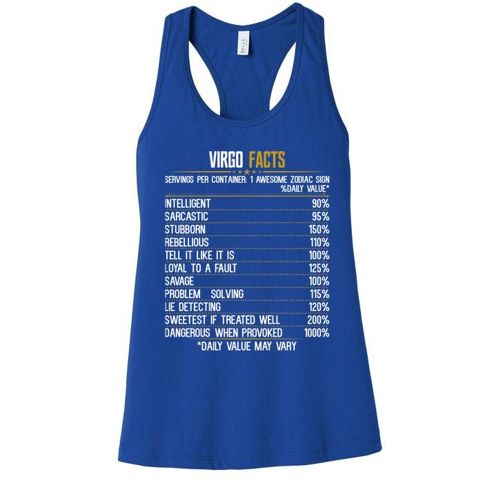 Virgo Facts Zodiac Birthday Funny Zodiac Sign Horoscope Gift Women's Racerback Tank