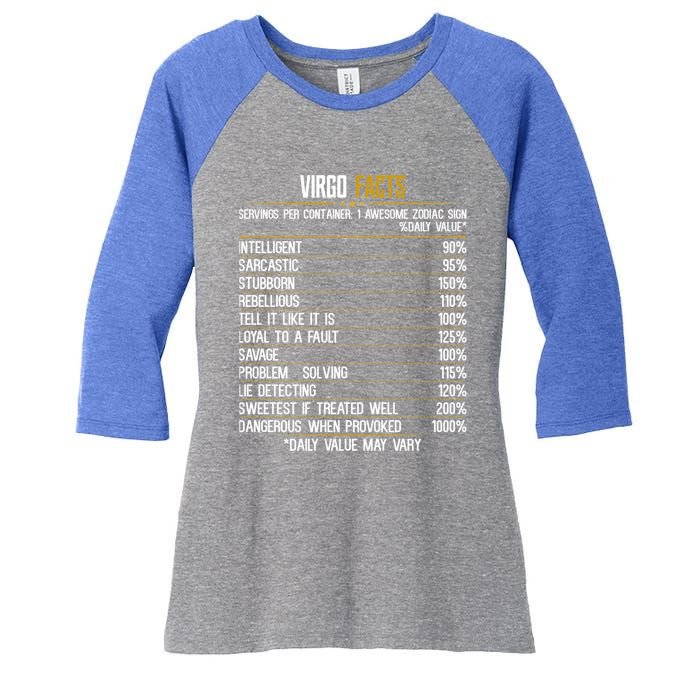 Virgo Facts Zodiac Birthday Funny Zodiac Sign Horoscope Gift Women's Tri-Blend 3/4-Sleeve Raglan Shirt