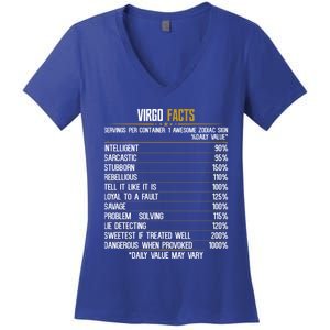 Virgo Facts Zodiac Birthday Funny Zodiac Sign Horoscope Gift Women's V-Neck T-Shirt