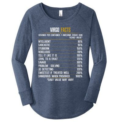 Virgo Facts Zodiac Birthday Funny Zodiac Sign Horoscope Gift Women's Perfect Tri Tunic Long Sleeve Shirt