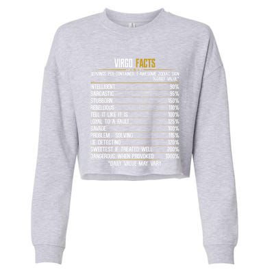 Virgo Facts Zodiac Birthday Funny Zodiac Sign Horoscope Gift Cropped Pullover Crew