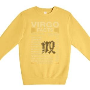 Virgo Facts Zodiac Sign Astrology Birthday Gift Premium Crewneck Sweatshirt