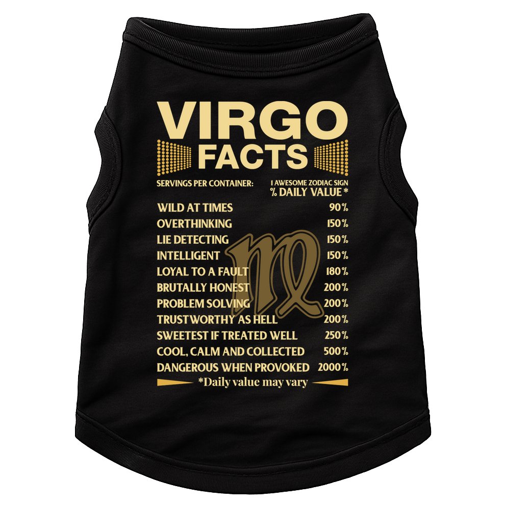 Virgo Facts Zodiac Sign Astrology Birthday Gift Doggie Tank