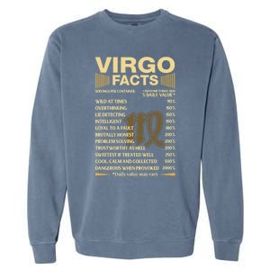 Virgo Facts Zodiac Sign Astrology Birthday Gift Garment-Dyed Sweatshirt