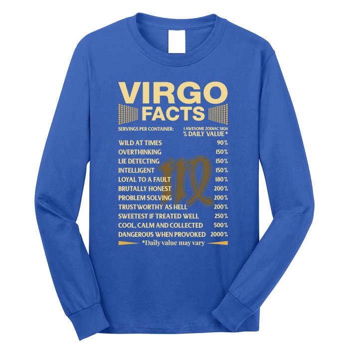 Virgo Facts Zodiac Sign Astrology Birthday Gift Long Sleeve Shirt