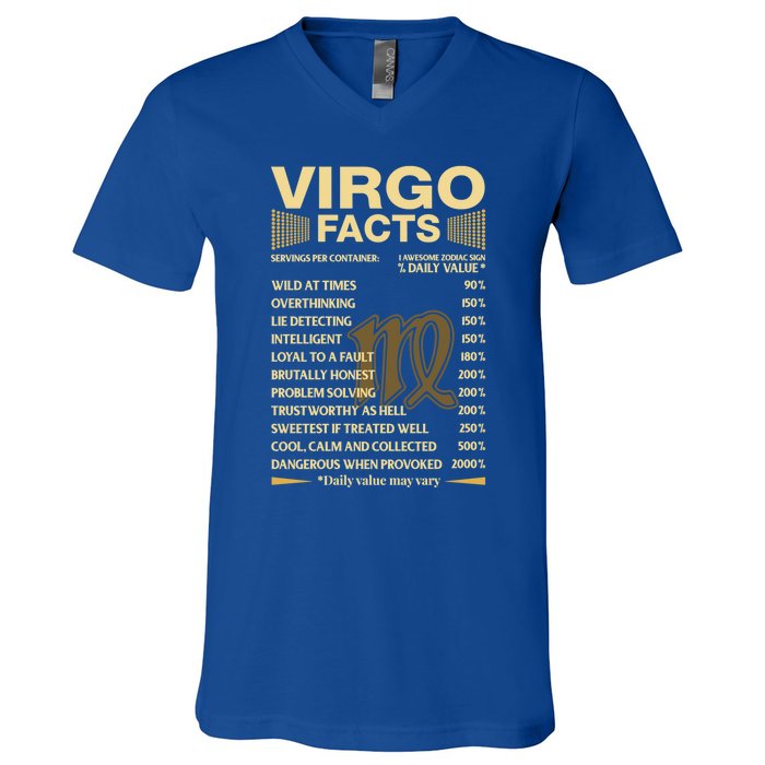 Virgo Facts Zodiac Sign Astrology Birthday Gift V-Neck T-Shirt