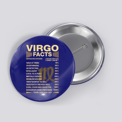Virgo Facts Zodiac Sign Astrology Birthday Gift Button
