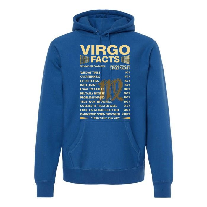 Virgo Facts Zodiac Sign Astrology Birthday Gift Premium Hoodie