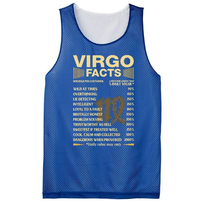 Virgo Facts Zodiac Sign Astrology Birthday Gift Mesh Reversible Basketball Jersey Tank