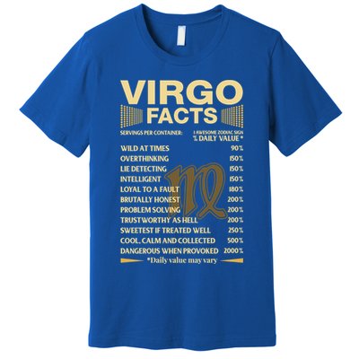 Virgo Facts Zodiac Sign Astrology Birthday Gift Premium T-Shirt