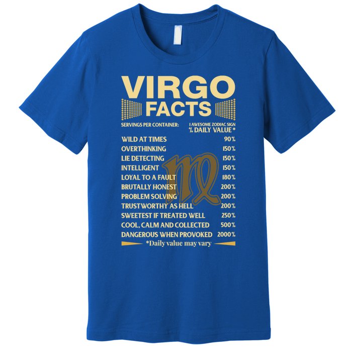 Virgo Facts Zodiac Sign Astrology Birthday Gift Premium T-Shirt