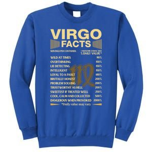 Virgo Facts Zodiac Sign Astrology Birthday Gift Tall Sweatshirt