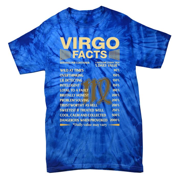 Virgo Facts Zodiac Sign Astrology Birthday Gift Tie-Dye T-Shirt