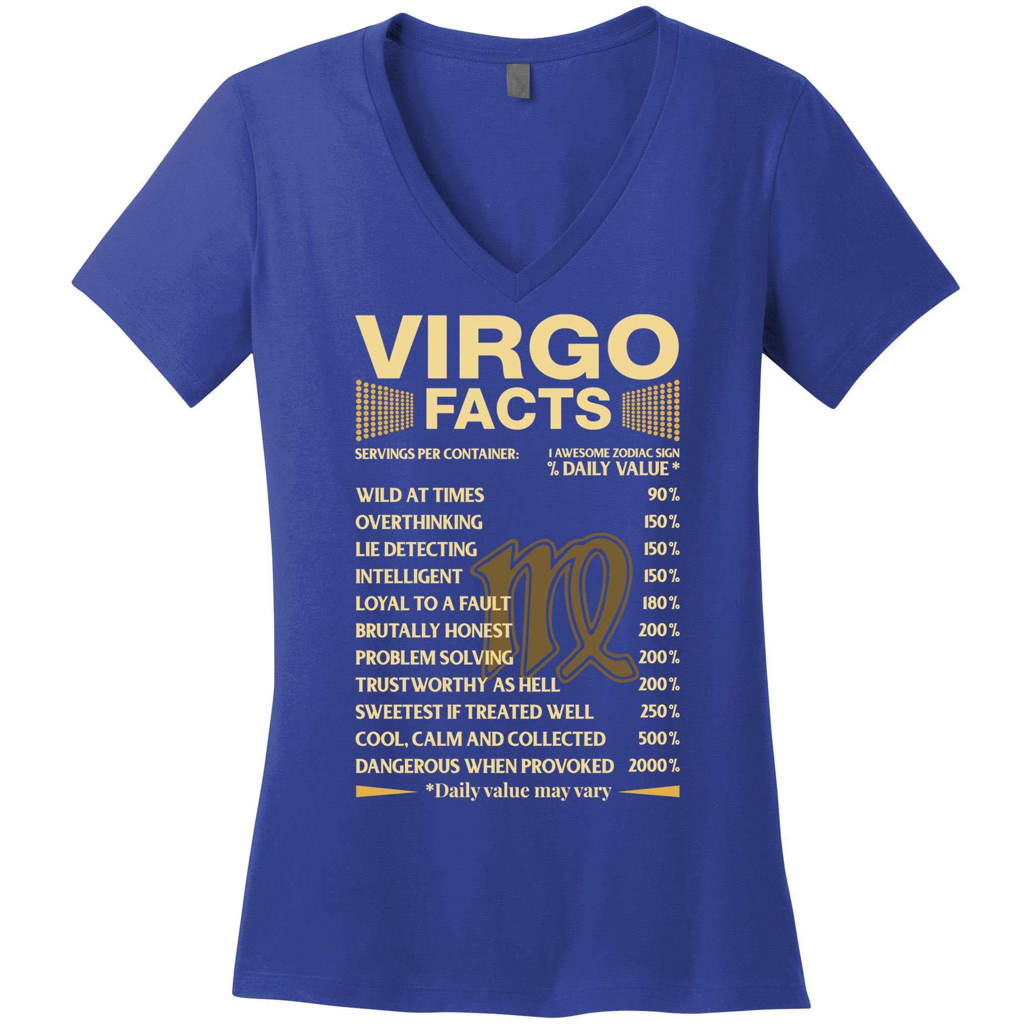 Virgo Facts Zodiac Sign Astrology Birthday Gift Women's V-Neck T-Shirt