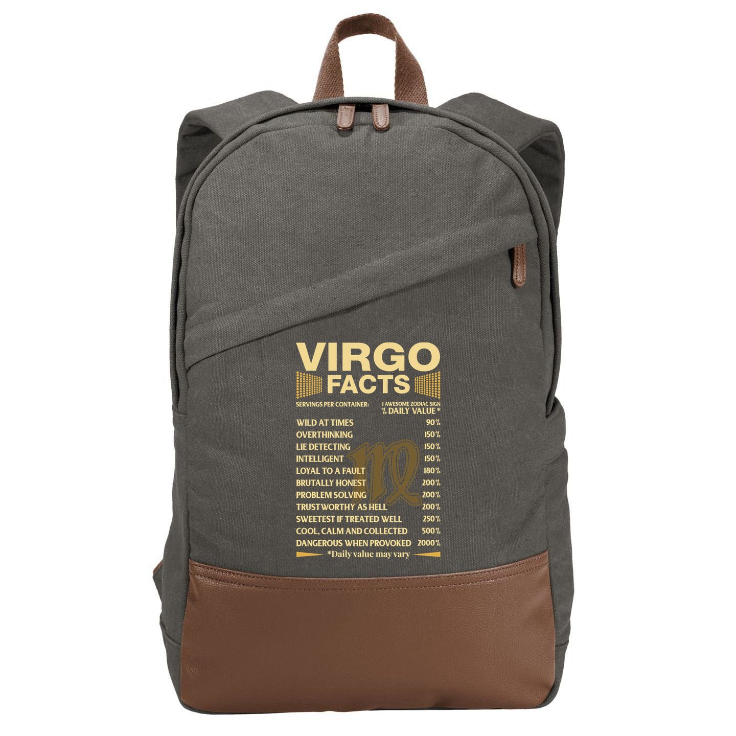 Virgo Facts Zodiac Sign Astrology Birthday Gift Cotton Canvas Backpack