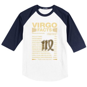 Virgo Facts Zodiac Sign Astrology Birthday Gift Baseball Sleeve Shirt