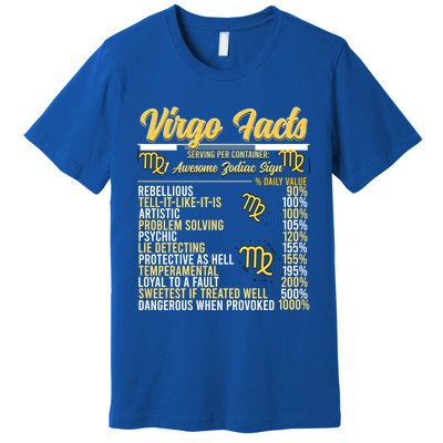 Virgo Facts Zodiac Virgo Queen Gift Premium T-Shirt