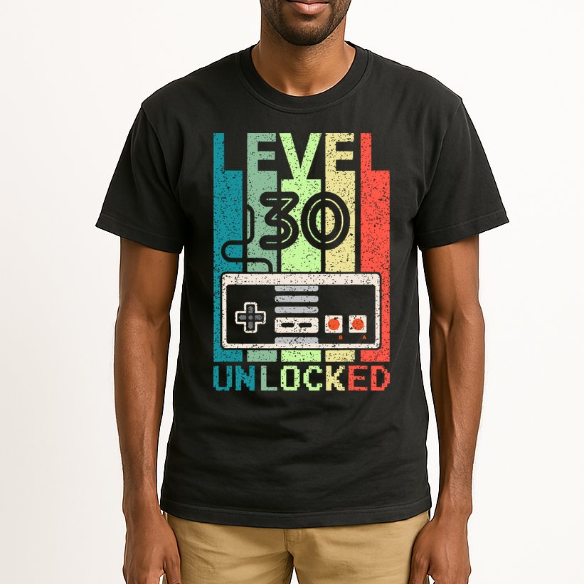 Video Gamer 30th Birthday Gifts Level 30 Unlocked Tall T-Shirt