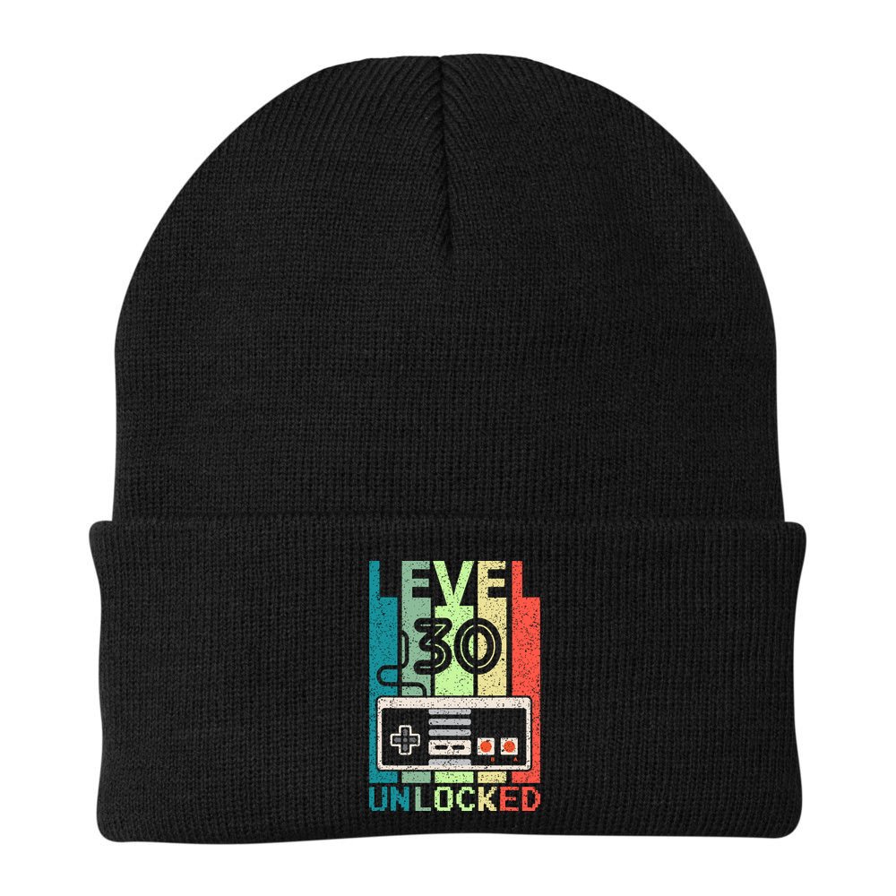 Video Gamer 30th Birthday Gifts Level 30 Unlocked Beanie