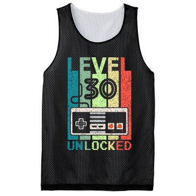 Video Gamer 30th Birthday Gifts Level 30 Unlocked Mesh Reversible Basketball Jersey Tank