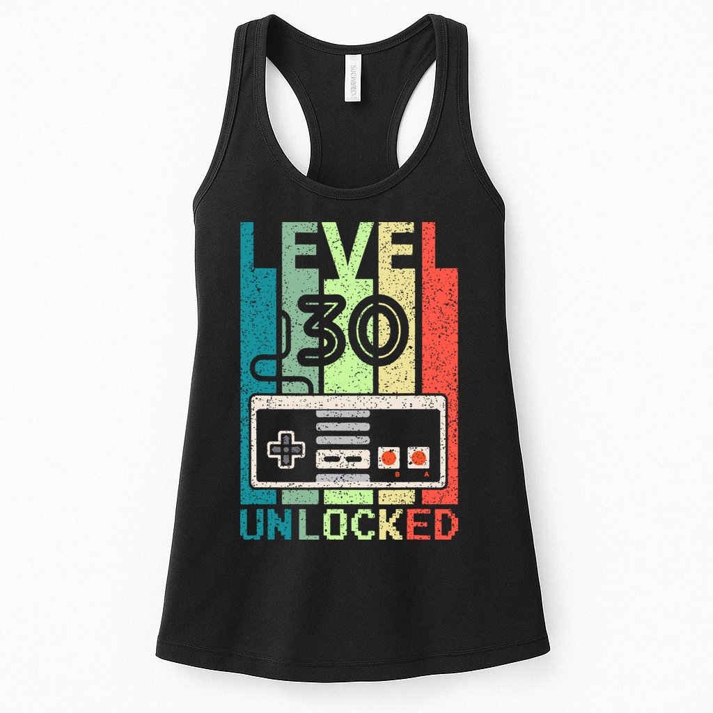 Video Gamer 30th Birthday Gifts Level 30 Unlocked Womens Tank Top