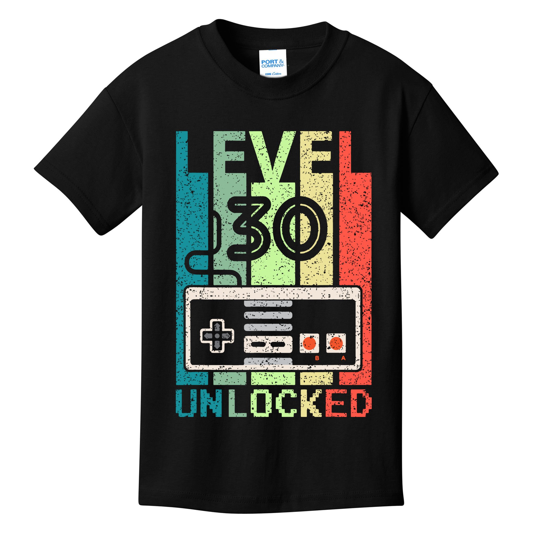 Video Gamer 30th Birthday Gifts Level 30 Unlocked Kids T-Shirt