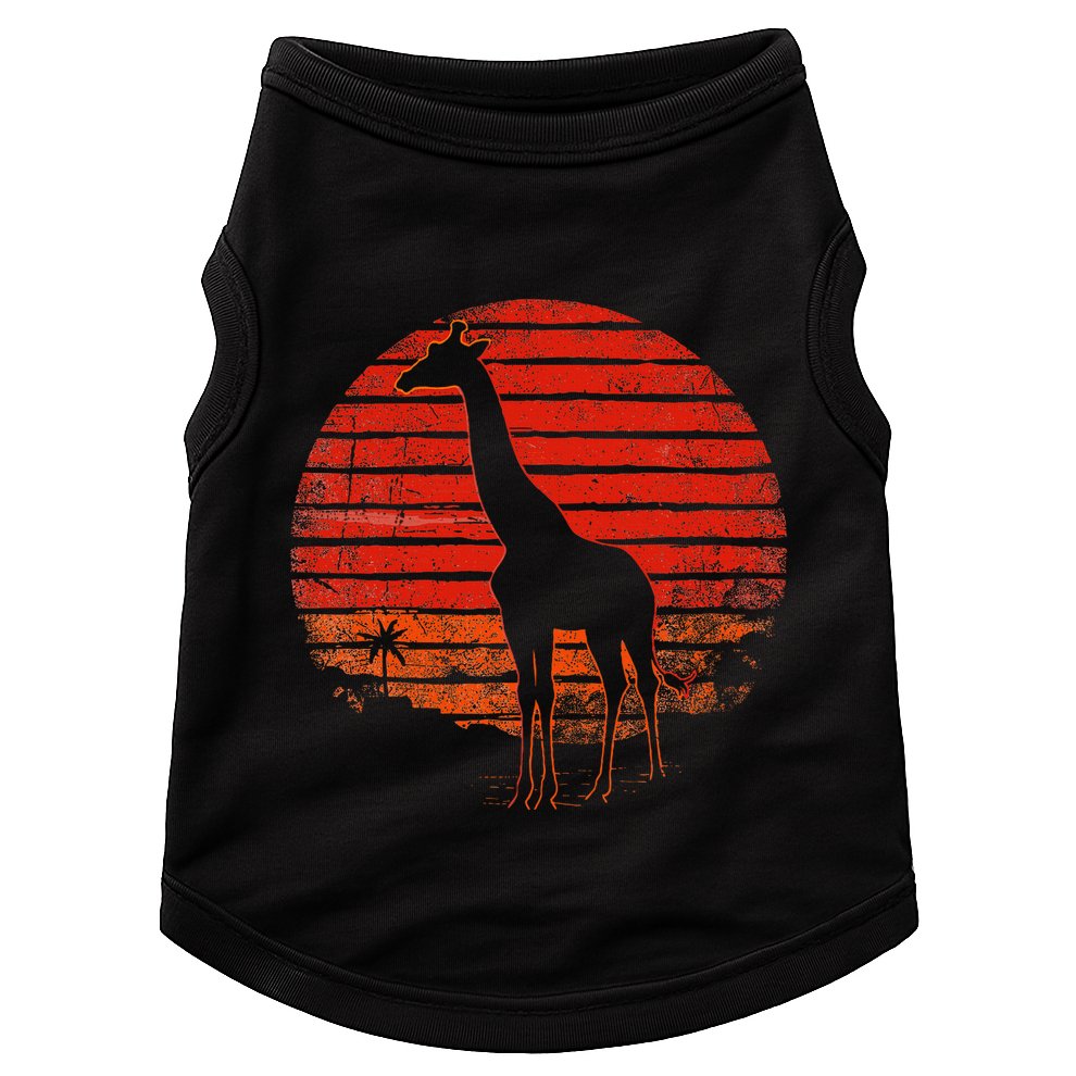 Vintage Giraffe 80s Funny Giraffe Lover Wild Animals Lover Doggie Tank