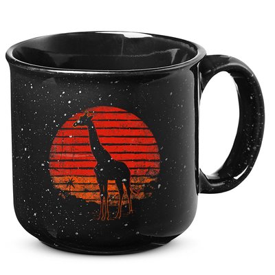 Vintage Giraffe 80s Funny Giraffe Lover Wild Animals Lover 15oz Campfire Ceramic Mug