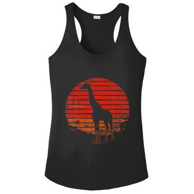 Vintage Giraffe 80s Funny Giraffe Lover Wild Animals Lover Ladies PosiCharge Competitor Racerback Tank