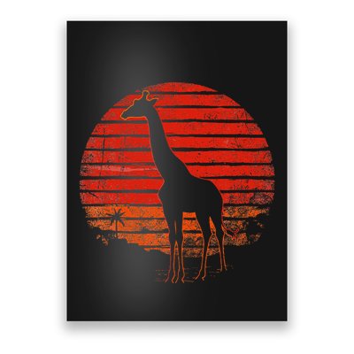 Vintage Giraffe 80s Funny Giraffe Lover Wild Animals Lover Poster