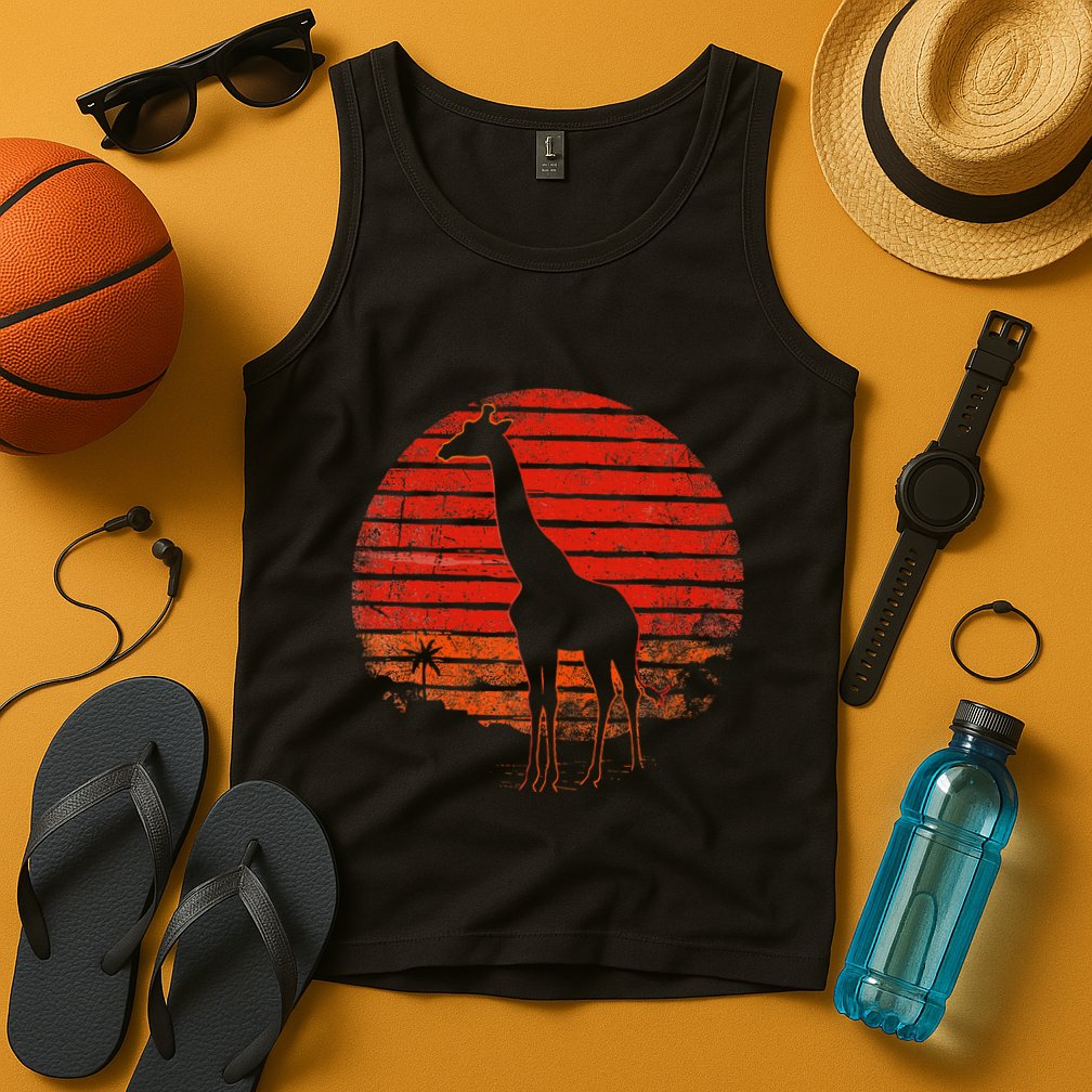 Vintage Giraffe 80s Funny Giraffe Lover Wild Animals Lover Tank Top