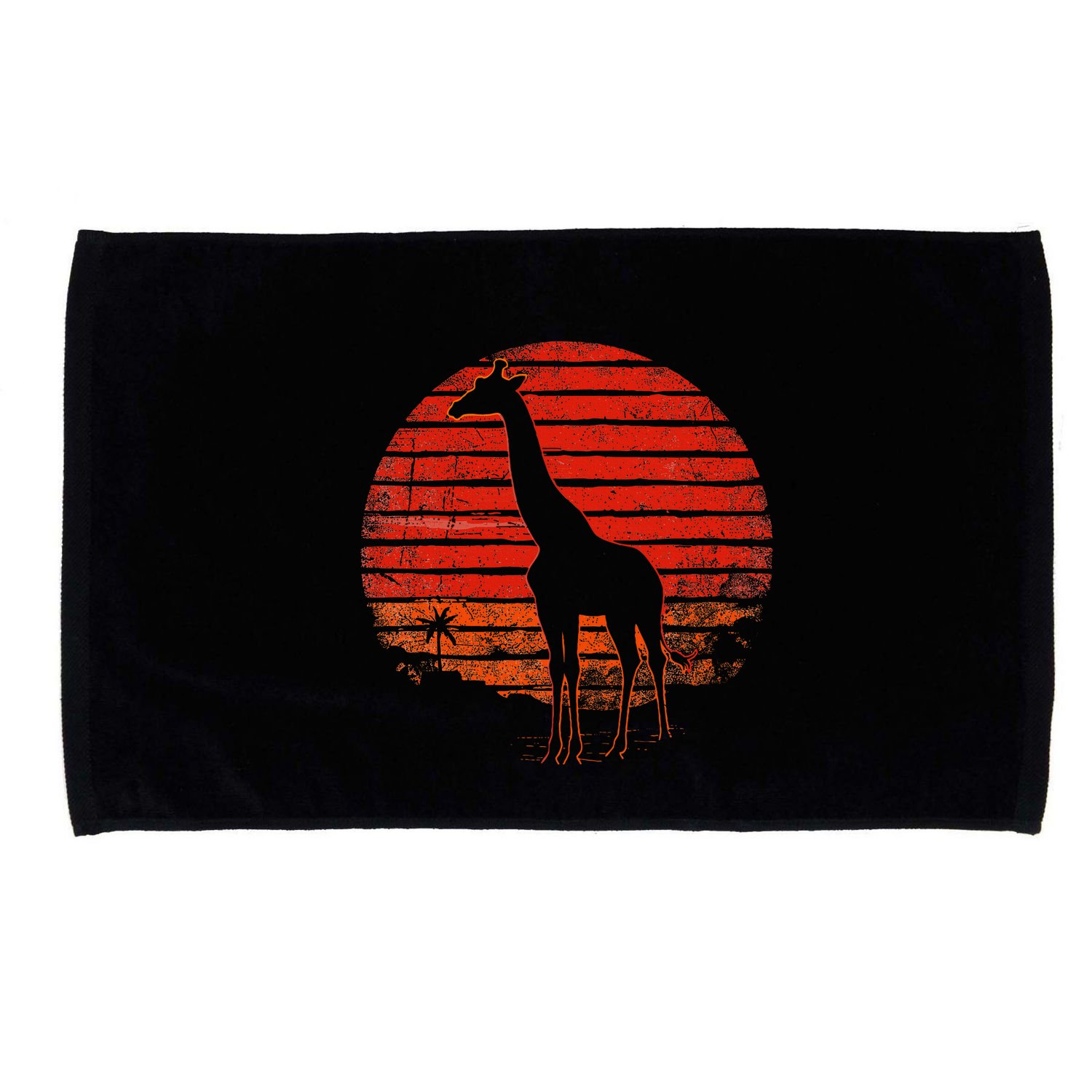 Vintage Giraffe 80s Funny Giraffe Lover Wild Animals Lover Microfiber Hand Towel