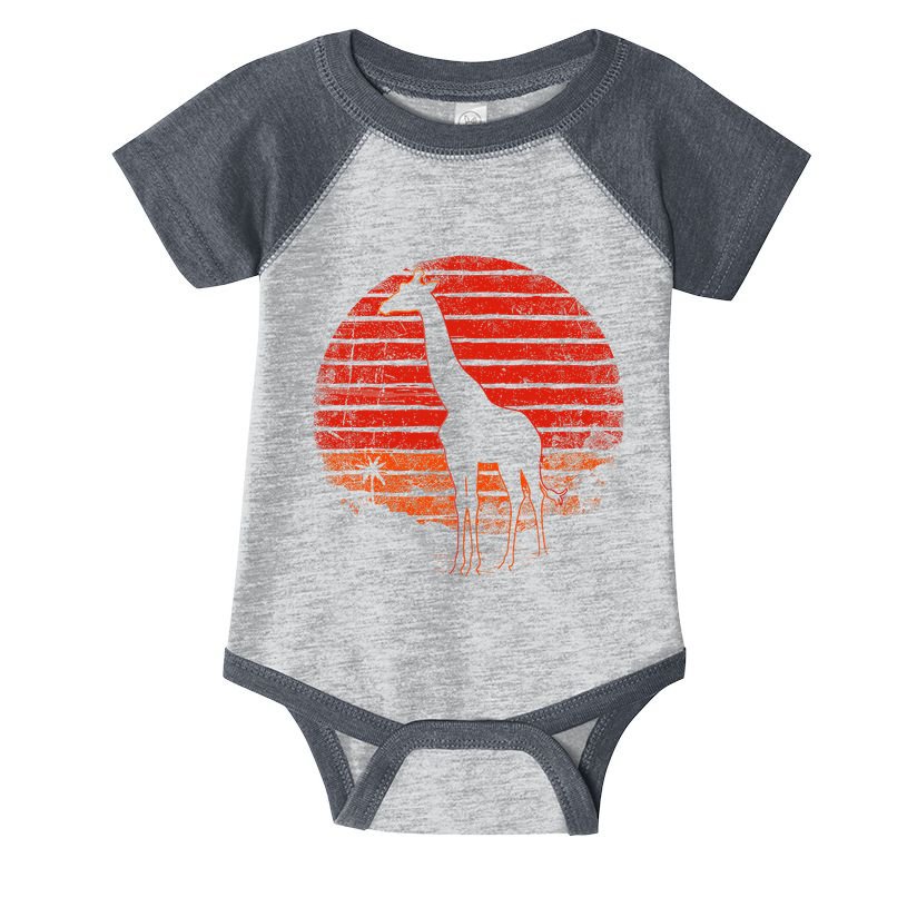 Vintage Giraffe 80s Funny Giraffe Lover Wild Animals Lover Infant Baby Jersey Bodysuit