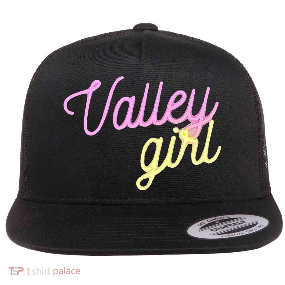Valley Girl 80s Throwback Funny Girl Flat Bill Trucker Hat