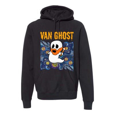 Van Ghost Art Teacher Halloween Van Gogh Starry Night Premium Hoodie