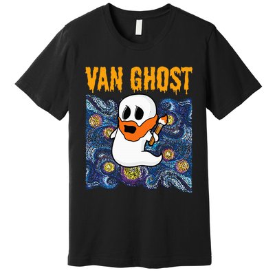 Van Ghost Art Teacher Halloween Van Gogh Starry Night Premium T-Shirt