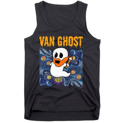 Van Ghost Art Teacher Halloween Van Gogh Starry Night Tank Top