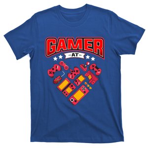 Video Gamer At Heart Gift For Mens Boys Valentines Day Gift T-Shirt