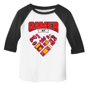 Video Gamer At Heart Gift For Mens Boys Valentines Day Gift Toddler Fine Jersey T-Shirt