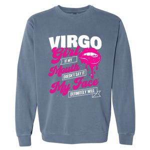 Virgo Girl Astrology Horoscope Symbol Zodiac Sign Garment-Dyed Sweatshirt